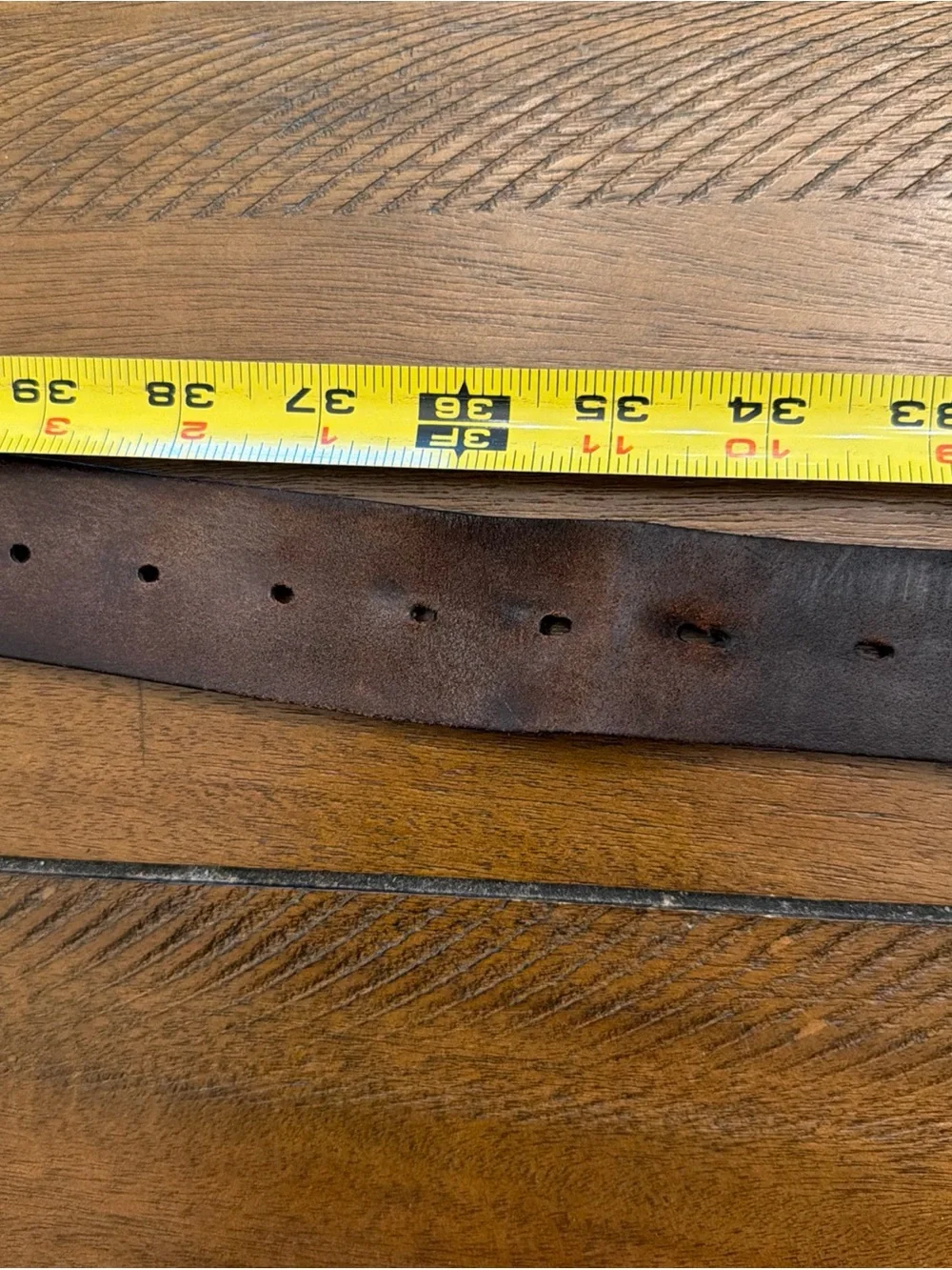 AEO American Eagle Brown Leather Belt Men’s Size 34-36 Brass Tone Buckle